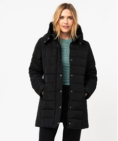 GEMO Manteau matelassé avec col montant doublé femme Noir