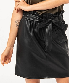 jupe courte en synthetique cuir imitation femme noir jupesE105901_2