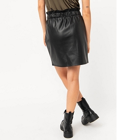 jupe courte en synthetique cuir imitation femme noir jupesE105901_3