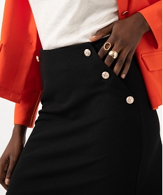jupe courte avec boutons sur les cotes femme noir jupesE106201_2