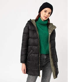 GEMO Parka réversible en doudoune femme kaki standard