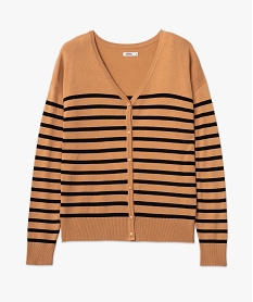gilet raye a col v en maille fine et boutons fantaisie femme imprime giletsE106801_4