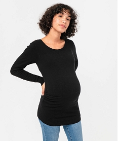 GEMO Pull à col rond spécial grossesse avec boutons fantaisie noir standard