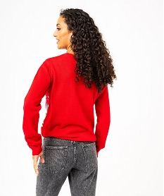 pull de noel avec cible et balles femme rouge pullsE111901_3