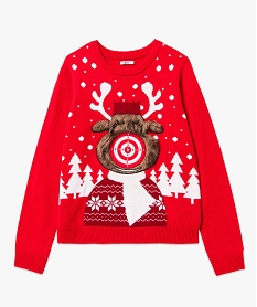 pull de noel avec cible et balles femme rouge pullsE111901_4