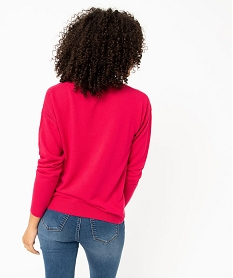 pull femme en maille fine avec large col v rose pullsE113301_3