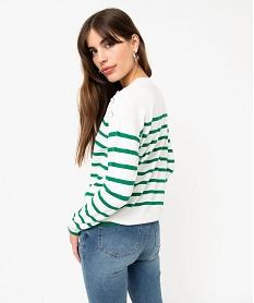 pull raye en maille fine avec col rond femme imprimeE114401_3