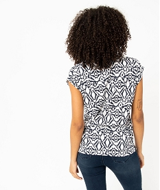 tee-shirt droit fendu a manches courtes imprime femme imprime t-shirts manches courtesE119301_3