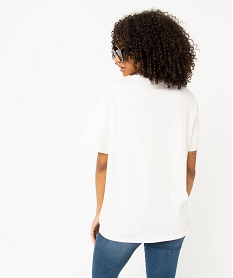 tee-shirt femme coupe oversize avec motif chat - dragon ball beige t-shirts manches courtesE119701_3