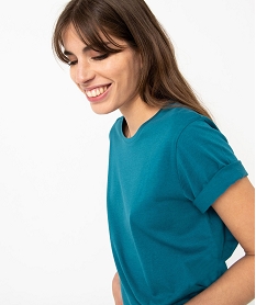 tee-shirt a manches courtes et col rond femme bleu t-shirts manches courtesE120801_4