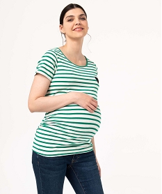 GEMO Tee-shirt de grossesse rayé à manches courtes Vert