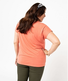tee-shirt femme grande taille a manches courtes avec motifs roseE121401_3