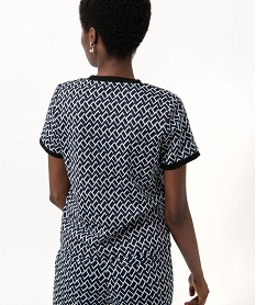 tee-shirt a manches courtes imprime femme bleu t-shirts manches courtesE122401_3