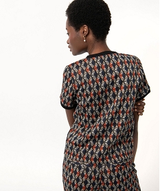 tee-shirt a manches courtes imprime femme multicolore t-shirts manches courtesE122501_3