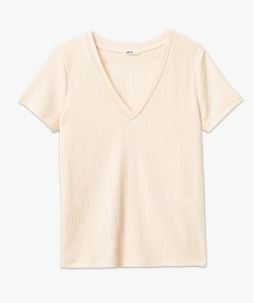 tee-shirt a manches courtes et col v femme rose t-shirts manches courtesE122801_4