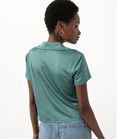 tee-shirt chemise a manches courtes femme vertE123601_3