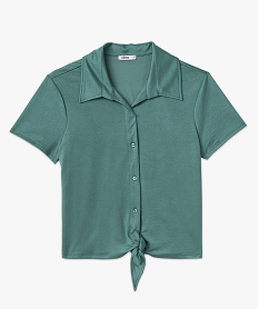 tee-shirt chemise a manches courtes femme vert t-shirts manches courtesE123601_4
