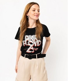 GEMO Tee-shirt à manches courtes avec inscription XXL femme - Pink Floyd noir standard