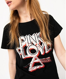 tee-shirt a manches courtes avec inscription xxl femme - pink floyd noirE124001_2