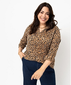 TEE-SHIRT RAYE BLANC TEE-SHIRT ANIMAL PRINT:40289570749-Polyester////