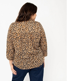 tee-shirt femme grande taille a manches 34 imprime imprime t-shirts manches longuesE125501_3