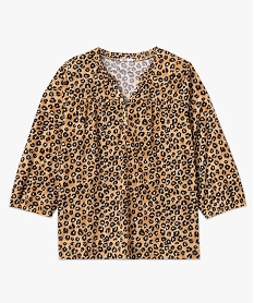 tee-shirt femme grande taille a manches 34 imprime imprime t-shirts manches longuesE125501_4