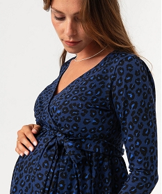 tee-shirt de grossesse a manches longues compatible allaitement bleuE126001_2