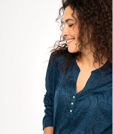 tee-shirt a manches longues imprime en polyester recycle femme imprime t-shirts manches longuesE126301_2