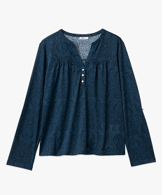 tee-shirt a manches longues imprime en polyester recycle femme imprime t-shirts manches longuesE126301_4