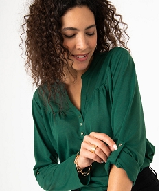 tee-shirt a manches longues en polyester recycle femme vert t-shirts manches longuesE126801_2