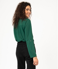tee-shirt a manches longues en polyester recycle femme vert t-shirts manches longuesE126801_3