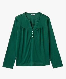 tee-shirt a manches longues en polyester recycle femme vert t-shirts manches longuesE126801_4