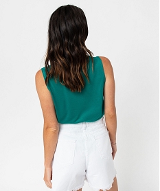 debardeur col v en maille fluide femme bleu debardeursE129701_3