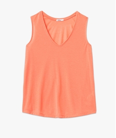 debardeur col v en maille fluide femme orange debardeursE129801_4