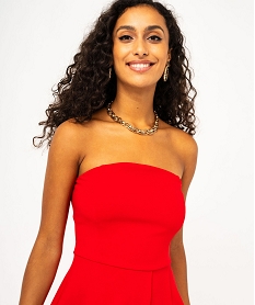 robe bustier en maille extensible femme rougeE132401_2