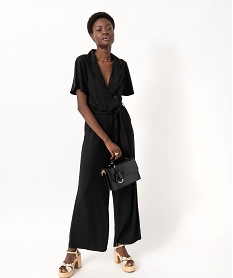 GEMO Combinaison pantalon à manches courtes femme noir standard
