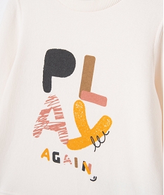 sweat en maille bouclette imprimee bebe garcon beigeE132901_2