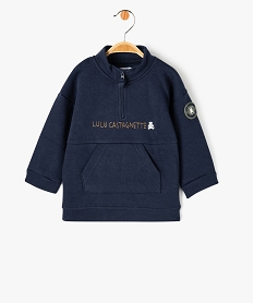 sweat en molleton a col camionneur bebe garcon - lulucastagnette bleuE133101_1