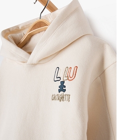 sweat a capuche dos imprime bebe garcon - lulucastagnette beigeE133201_2