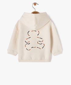 sweat a capuche dos imprime bebe garcon - lulucastagnette beigeE133201_3