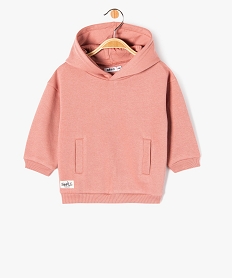 sweat a capuche en molleton doux bebe garcon rose sweatsE133301_1