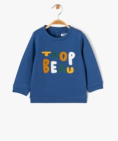 GEMO Sweat en molleton doux avec motifs bébé garçon Bleu
