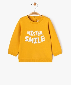 GEMO Sweat en molleton doux avec motifs bébé garçon Jaune