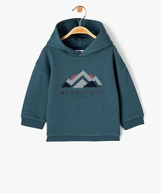 sweat a capuche en molleton doux a capuche bebe garcon bleu sweatsE133901_1