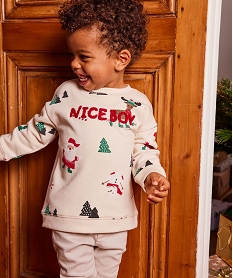 sweat de noel imprime bebe garcon beige sweatsE134401_4