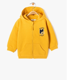 sweat zippe a capuche en molleton doux bebe garcon jauneE134701_1