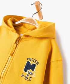 sweat zippe a capuche en molleton doux bebe garcon jauneE134701_2