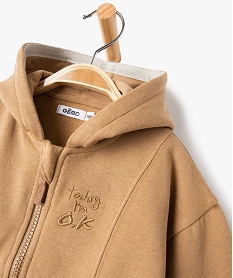 sweat zippe molletonne a capuche bebe garcon brunE134901_2