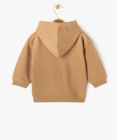 sweat zippe molletonne a capuche bebe garcon brunE134901_3