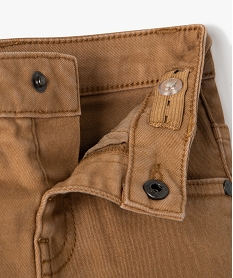 pantalon bebe garcon slim en toile extensible unie brunE136401_2